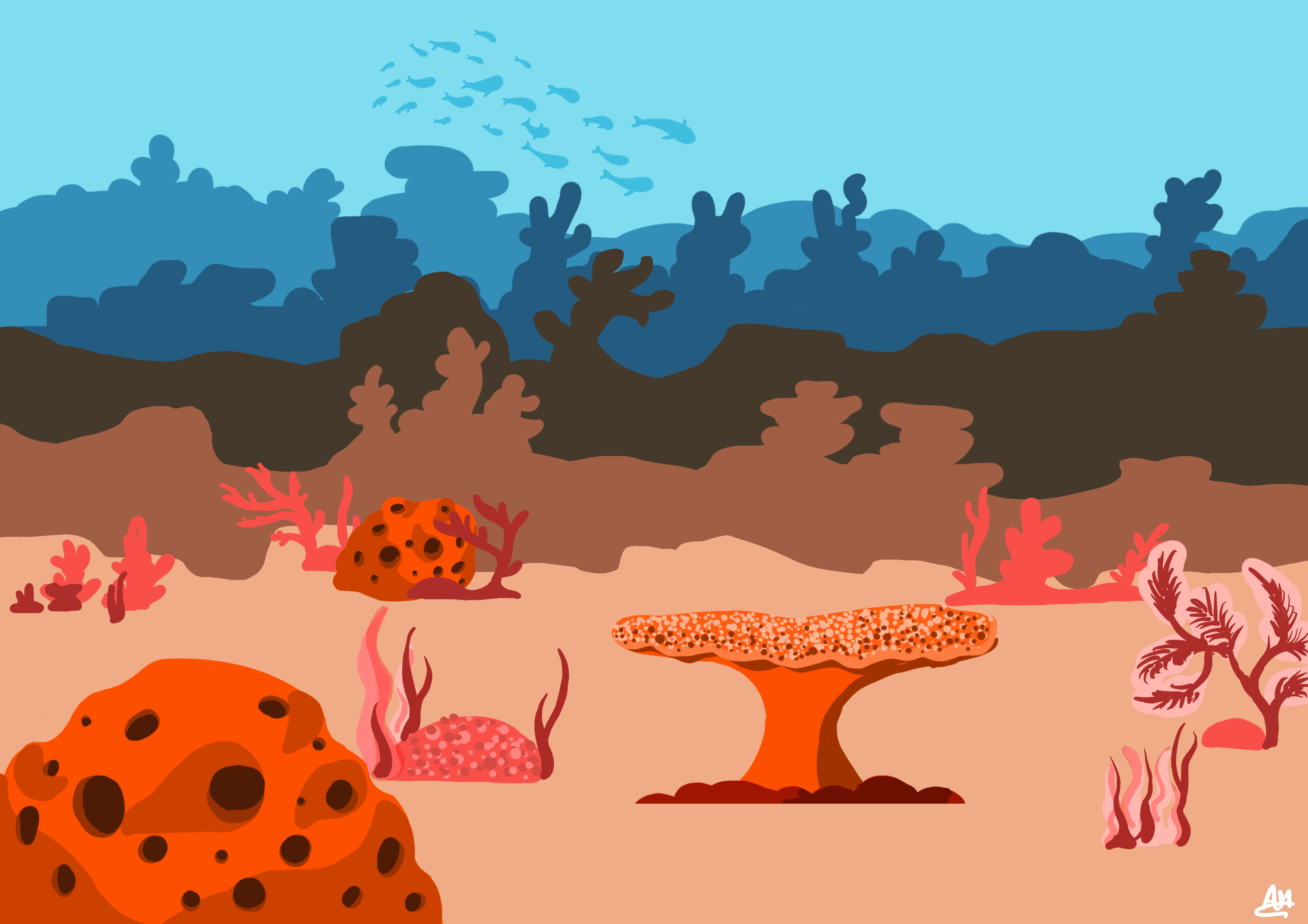 Image of fish and coral reef